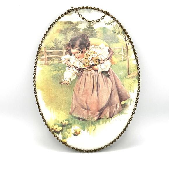 Vintage Oval Chain Frame with print  Cottagecore Maximalist Gallery Wall Art - Picture 7 of 7